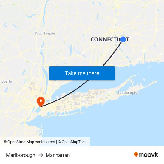 Marlborough to Manhattan map