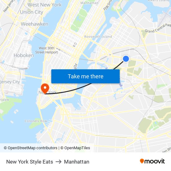 New York Style Eats to Manhattan map