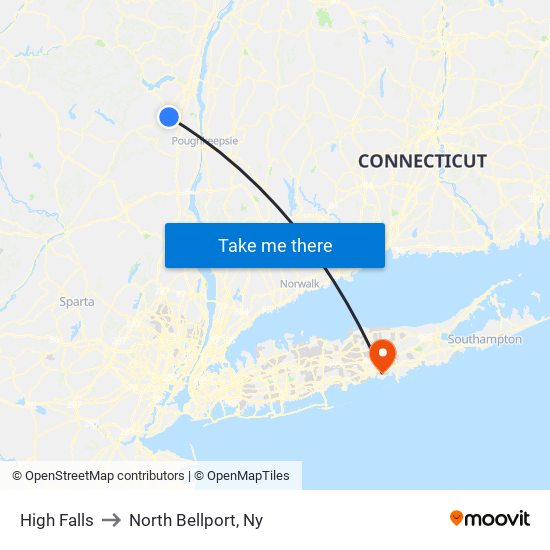 High Falls to North Bellport, Ny map