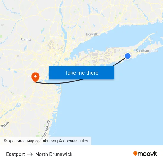 Eastport to North Brunswick map