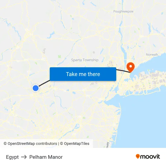 Egypt to Pelham Manor map