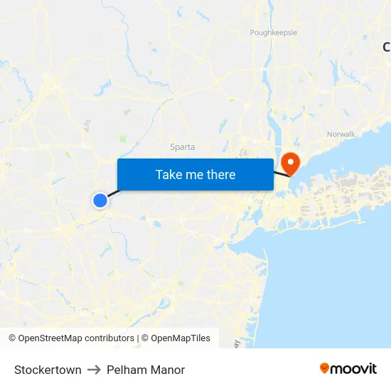 Stockertown to Pelham Manor map