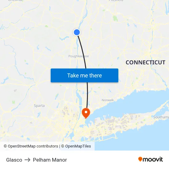 Glasco to Pelham Manor map