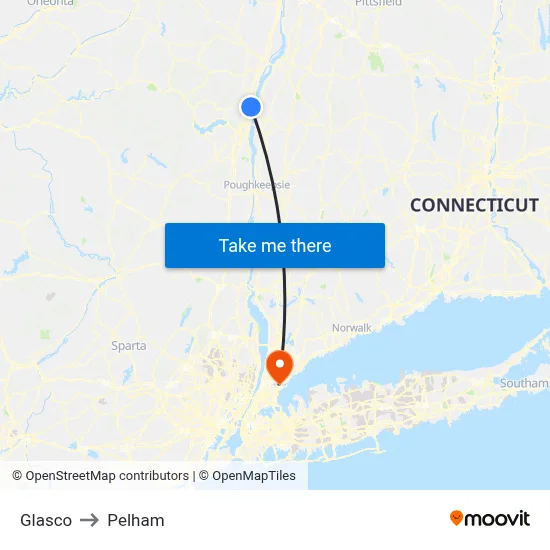 Glasco to Pelham map