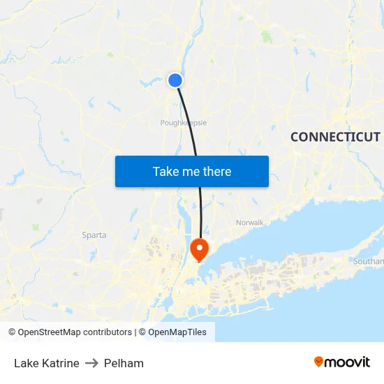 Lake Katrine to Pelham map