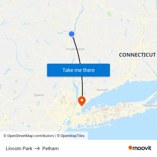 Lincoln Park to Pelham map