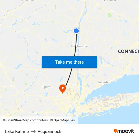 Lake Katrine to Pequannock map