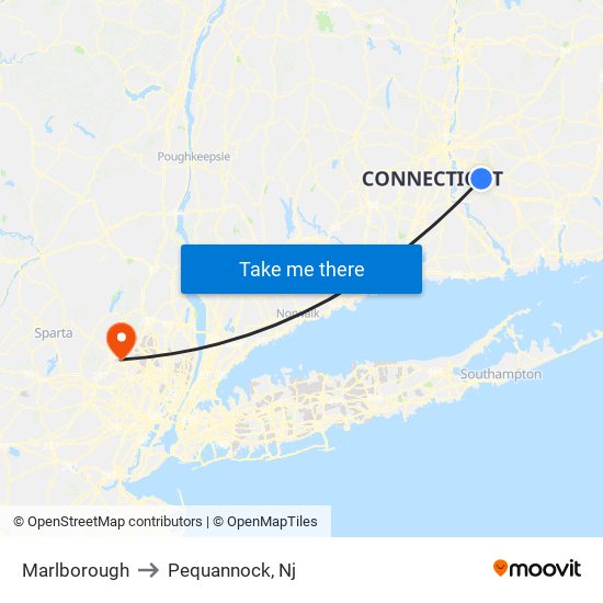 Marlborough to Pequannock, Nj map