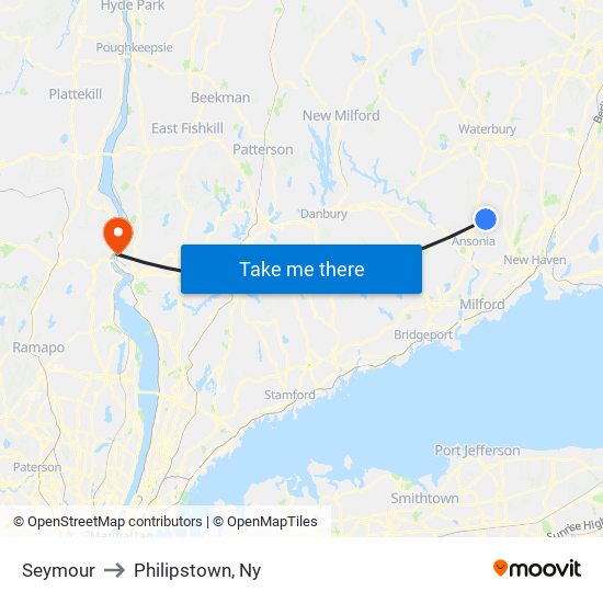 Seymour to Philipstown, Ny map