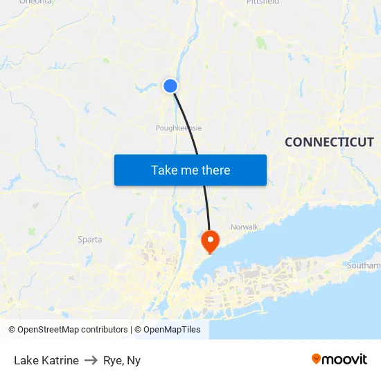 Lake Katrine to Rye, Ny map