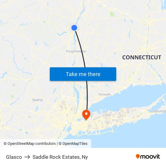 Glasco to Saddle Rock Estates, Ny map