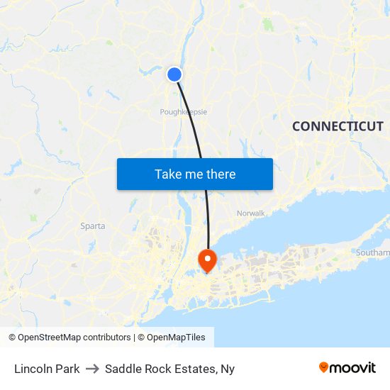 Lincoln Park to Saddle Rock Estates, Ny map