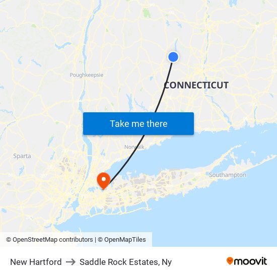 New Hartford to Saddle Rock Estates, Ny map