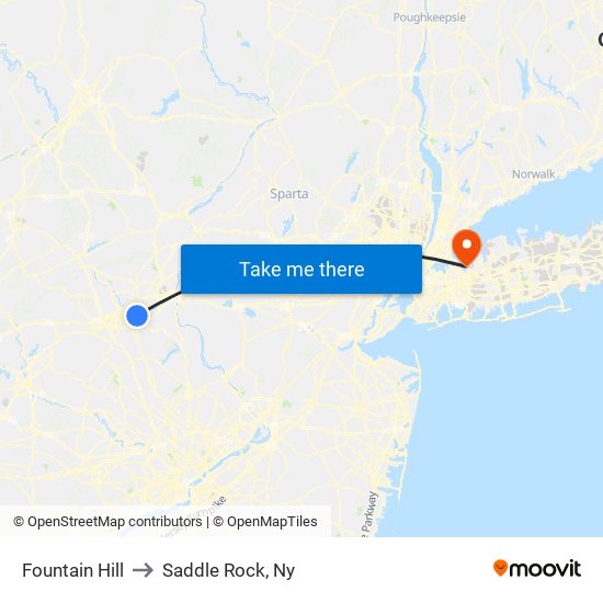 Fountain Hill to Saddle Rock, Ny map