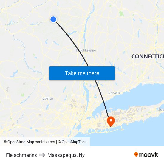 Fleischmanns to Massapequa, Ny map