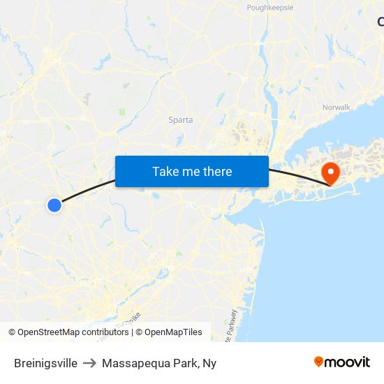 Breinigsville to Massapequa Park, Ny map