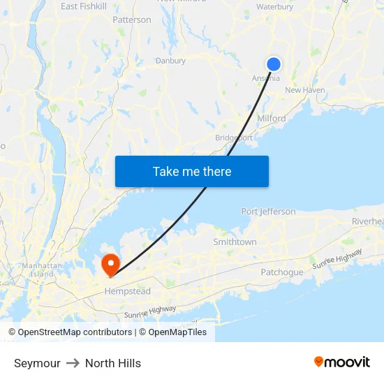 Seymour to North Hills map