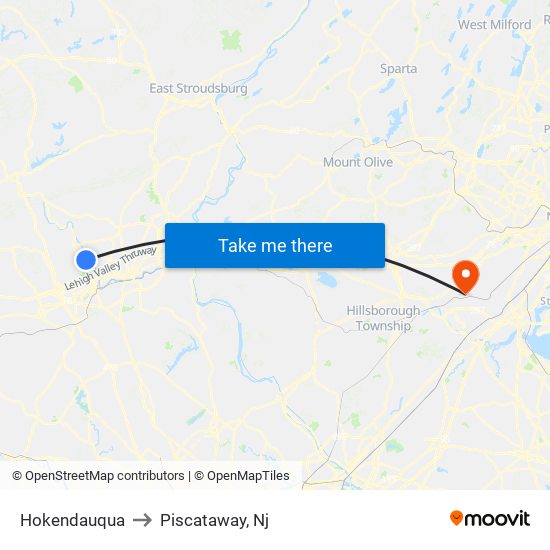 Hokendauqua to Piscataway, Nj map