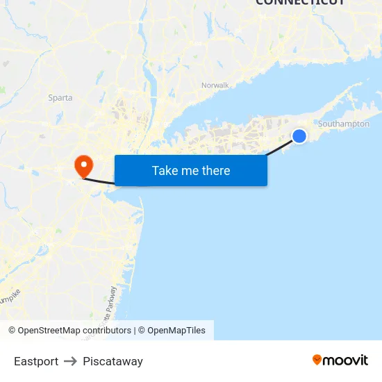 Eastport to Piscataway map