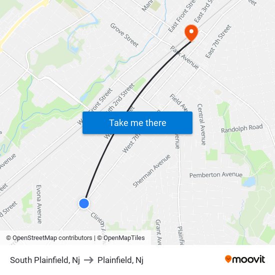 South Plainfield Nj to Plainfield Nj with public transportation