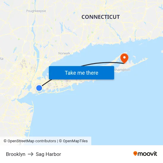 Brooklyn to Sag Harbor map