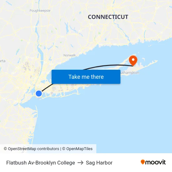 Flatbush Av-Brooklyn College to Sag Harbor map