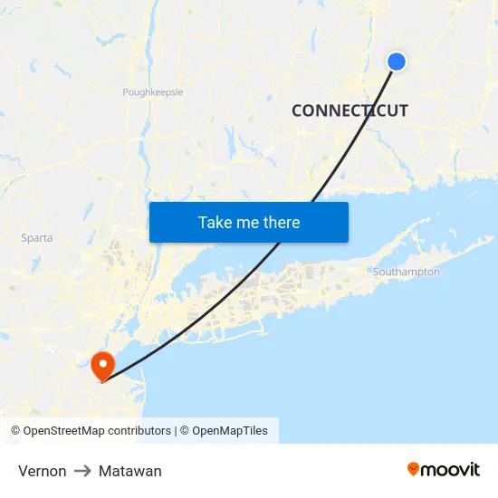 Vernon to Matawan map