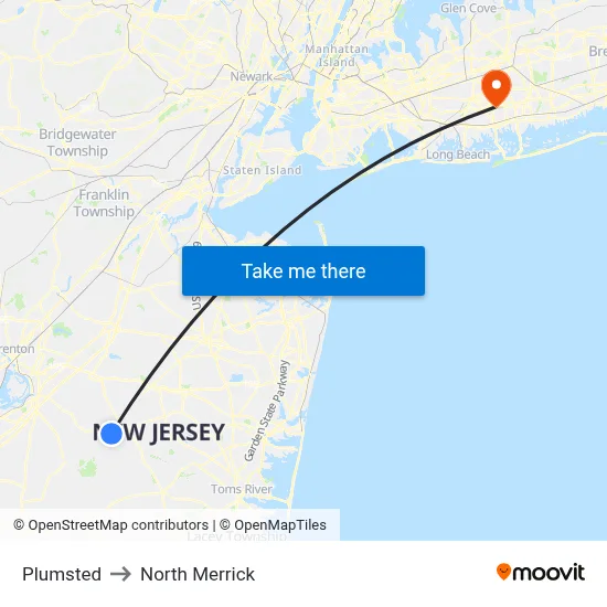 Plumsted to North Merrick map