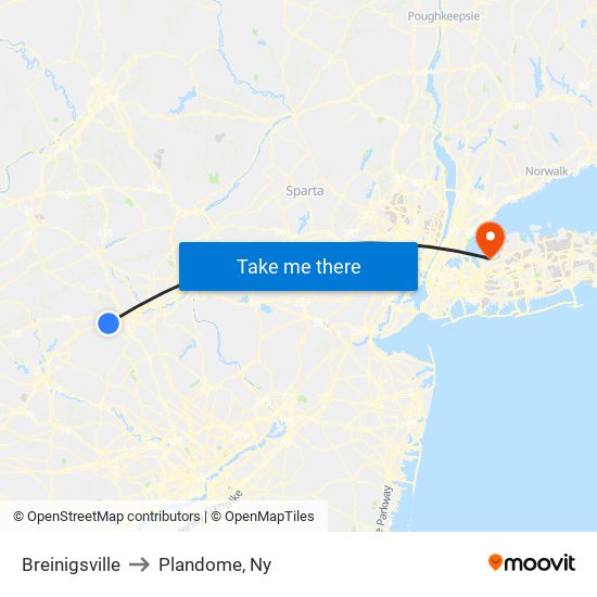 Breinigsville to Plandome, Ny map