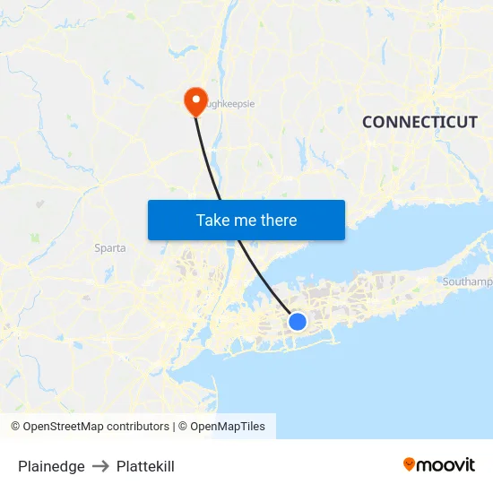 Plainedge to Plattekill map