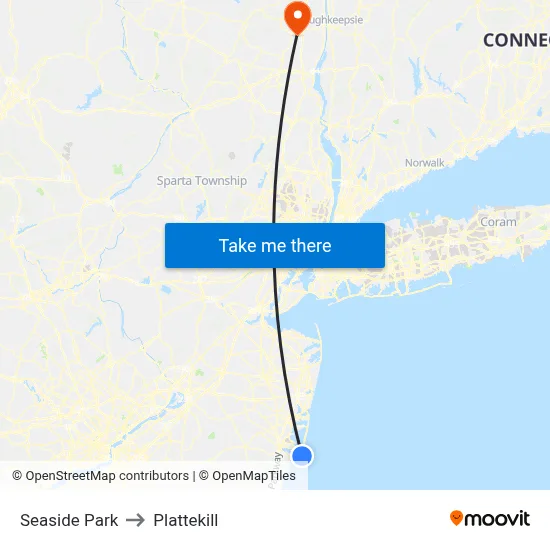 Seaside Park to Plattekill map