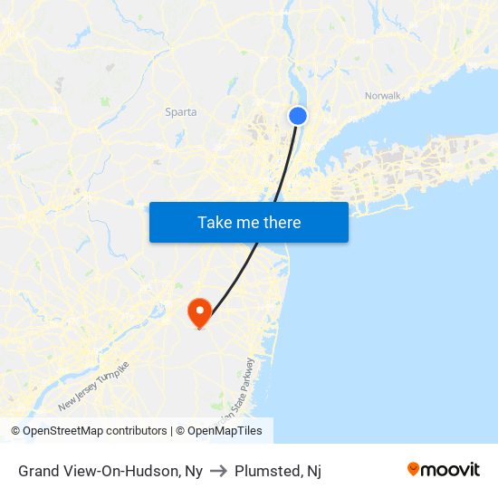 Grand View-On-Hudson, Ny to Plumsted, Nj map