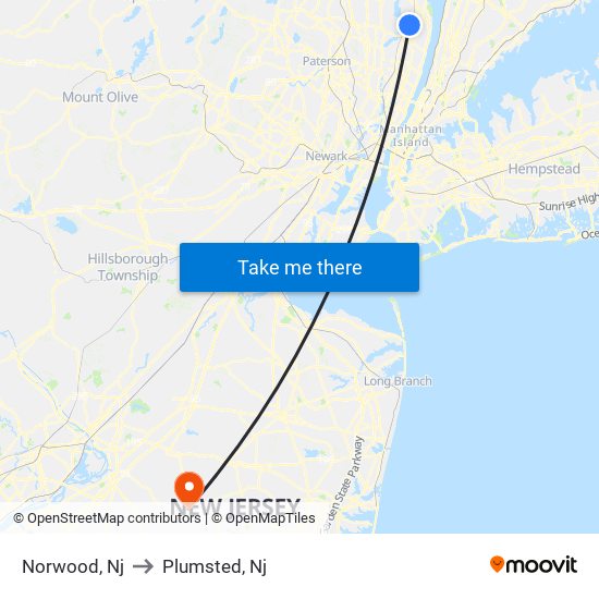 Norwood, Nj to Plumsted, Nj map