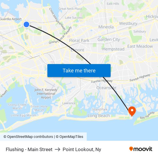 Flushing - Main Street to Point Lookout, Ny map