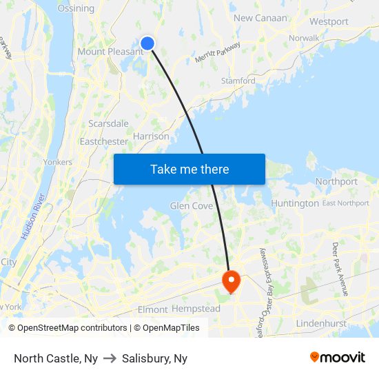 North Castle, Ny to Salisbury, Ny map