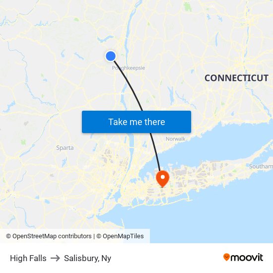 High Falls to Salisbury, Ny map