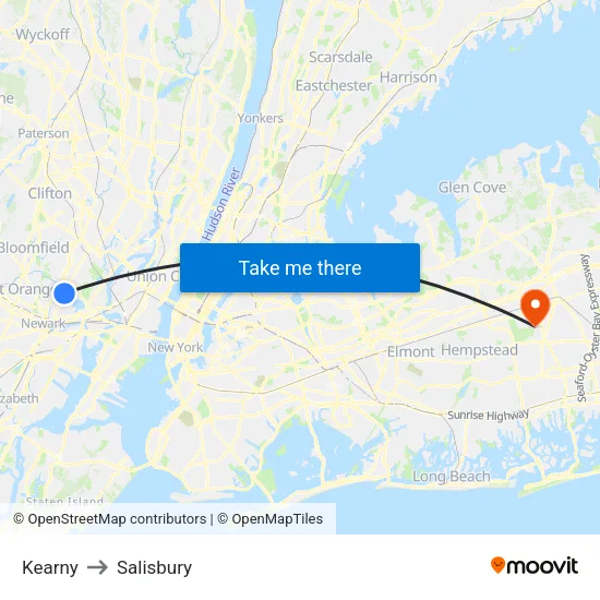 Kearny to Salisbury map