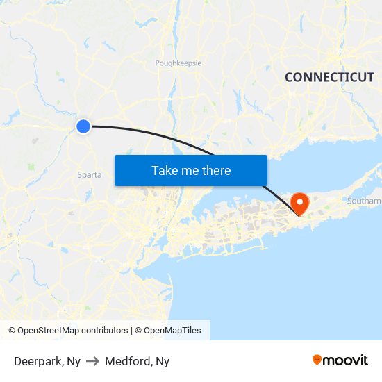 Deerpark, Ny to Medford, Ny map