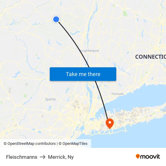 Fleischmanns to Merrick, Ny map