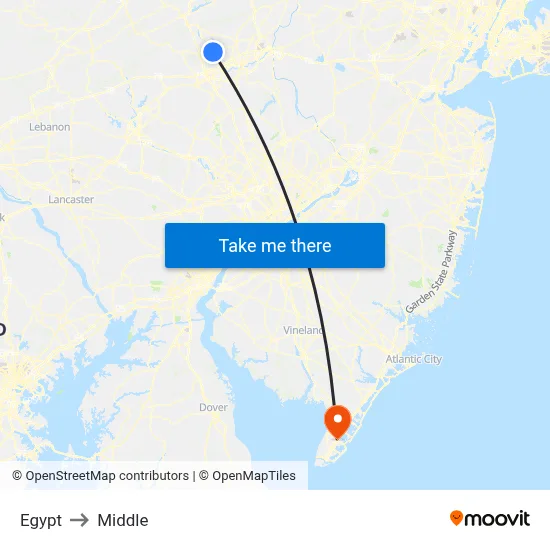 Egypt to Middle map