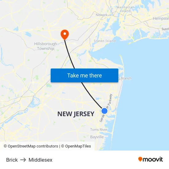 Brick to Middlesex map