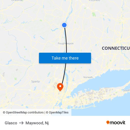 Glasco to Maywood, Nj map