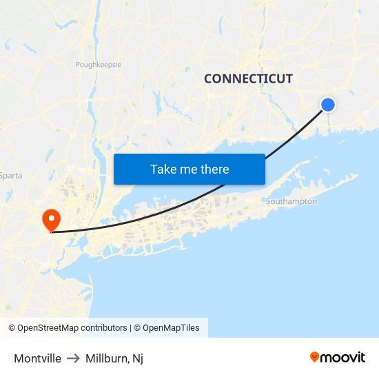 Montville to Millburn, Nj map