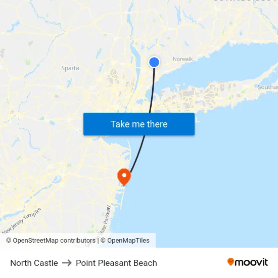 North Castle to Point Pleasant Beach map