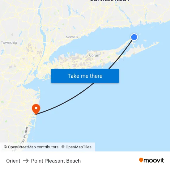 Orient to Point Pleasant Beach map