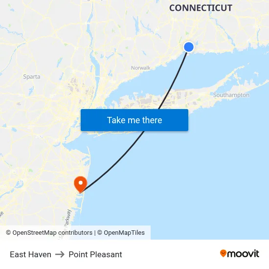 East Haven to Point Pleasant map