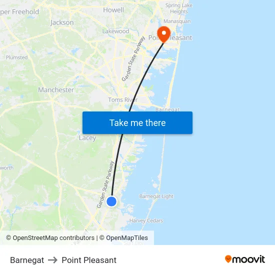 Barnegat to Point Pleasant map