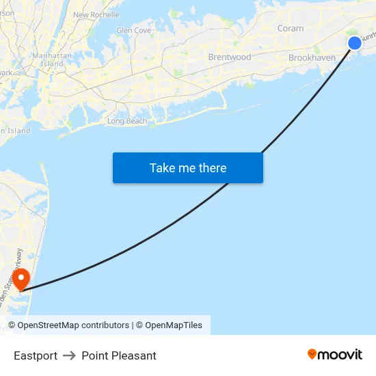 Eastport to Point Pleasant map