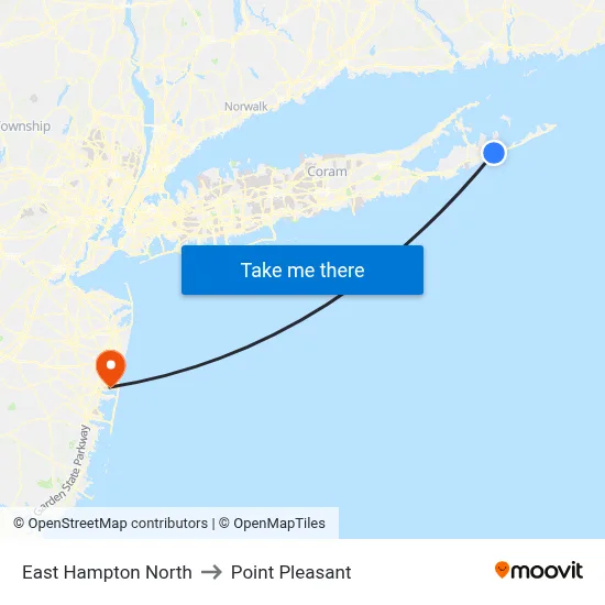 East Hampton North to Point Pleasant map