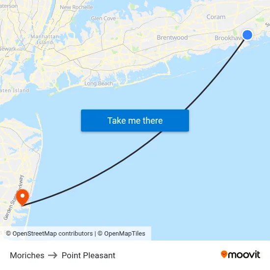 Moriches to Point Pleasant map